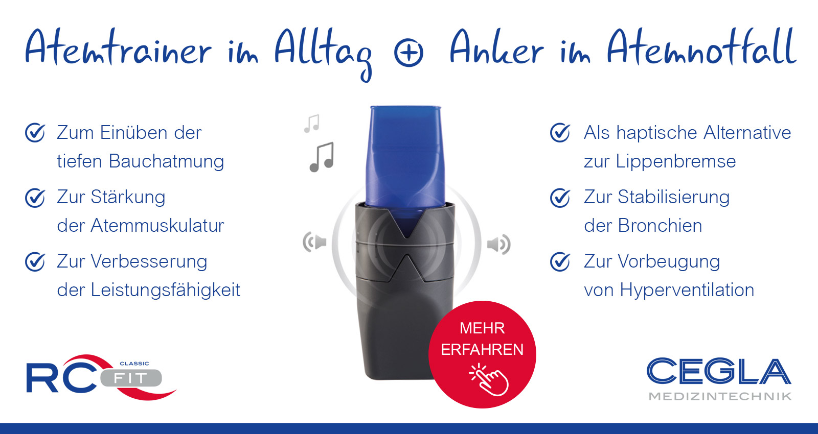 RC-FIT® CLASSIC Atemtrainer im Alltag + Anker im Atemnotfall